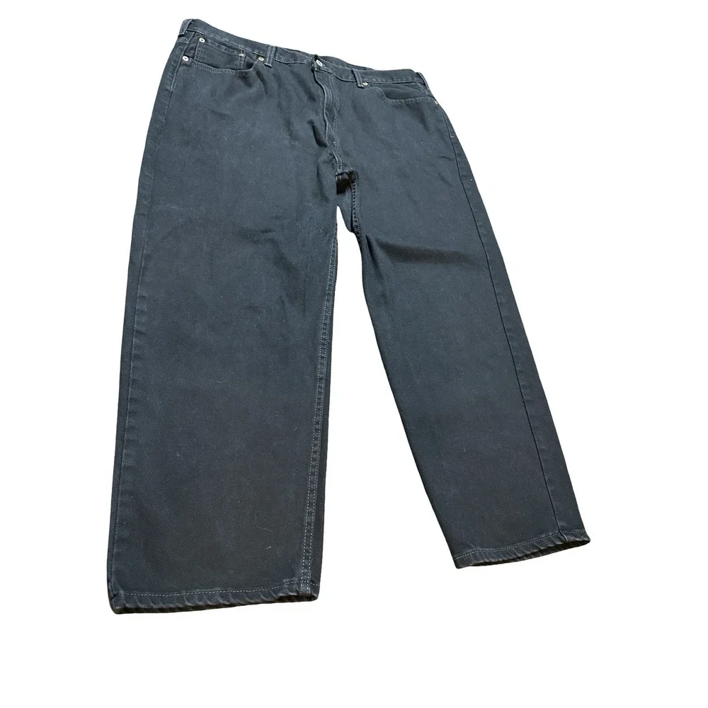 Levi's 550 44x29 (42.5x27.5) Relaxed Black 100% Cotton‎ Denim Jeans Straight Leg